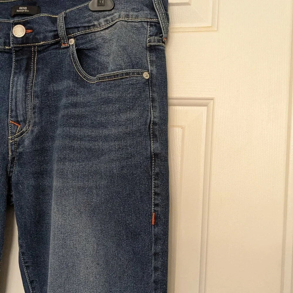 True Religion Men's Geno Relaxe Slim Jeans Size 36 Blue .